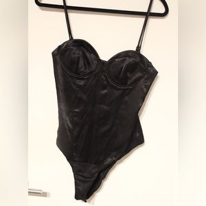 Black Satin Zara bodysuit